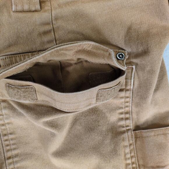 Duluth Trading Flex Fire Hose Cargo Work Pants Men's 44x28 Tan Relaxed Fit 45507 - Picture 9 of 10